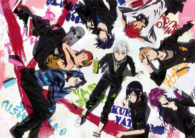 clothing, Anime, Misaki Yata, young women, art and craft, Kuroh Yatogami, lifestyles, Reisi Munakata, real people, day, multi colored, human representation