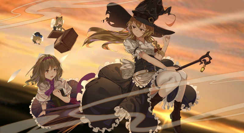 Touhou, 1080P, Alice Margatroid, Marisa Kirisame, Anime, Shanghai Doll