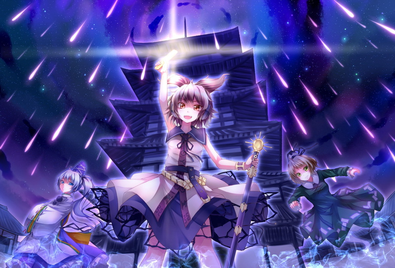 1800x1223, soga no tojiko, anime girls, illustration, miko, 720P, character, tojiko, girls, anime, toyosatomimi no miko, mononobe, toyosatomimi, futo