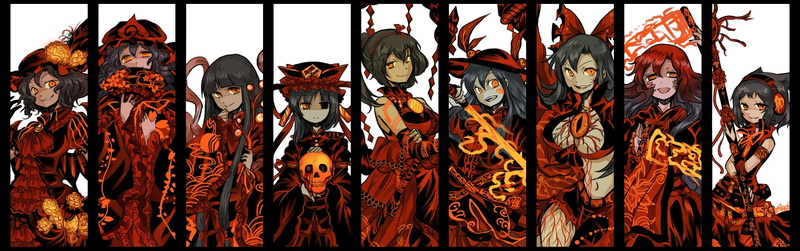 Hinanawi Tenshi, Saigyouji Yuyuko, Toyosatomimi no Miko, Touhou, Yasaka Kanako, Reiuji Utsuho, Remilia Scarlet, Houraisan Kaguya, Shikieiki Yamaxanadu