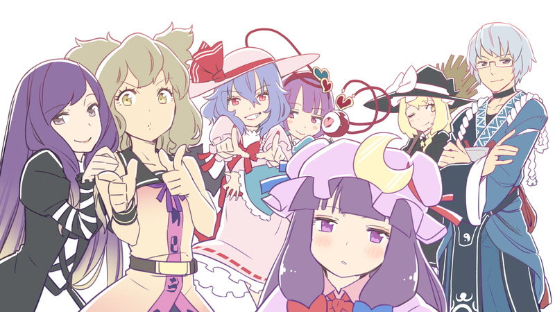 Toyosatomimi no Miko, Patchouli Knowledge, kawayabug, 1080P, Touhou, Morichika Rinnosuke, Kirisame Marisa, Remilia Scarlet, Komeiji Satori