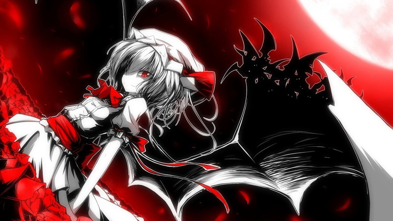 1080P, horror, celebration, human skeleton, red, human representation, creativity, backgrounds, Remilia Scarlet, indoors, close-up, spooky, fear, decoration