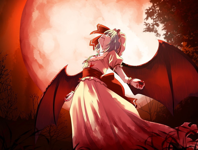 costume, 480P, females, real people, women, adult, land, nature, dress, Touhou, illuminated, one person, full length, sunlight, Remilia Scarlet, beauty in nature