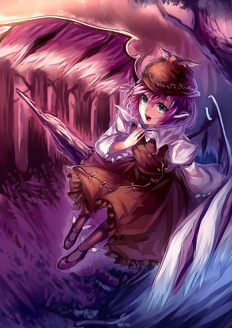 one person, full length, motion, females, pink color, indoors, fashion, 1080P, costume, Touhou, lifestyles, Mystia Lorelei, purple, clothing, adult, beautiful woman
