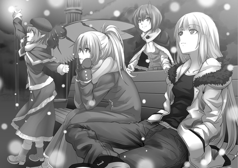 1080P, Wriggle Nightbug, Touhou, Fujiwara no Mokou, Anime, Mystia Lorelei, Keine Kamishirasawa