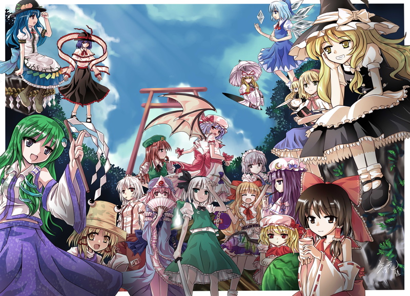 shanghai, mokou, margatroid, moriya, izayoi, ibuki, alice, konpaku, kochiya, yuyuko, patchouli, sakuya, knowledge, sanae, hinanawi, saigyouji, 4K, meiling