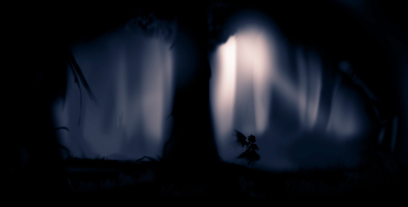 video, games, wings, trees, touhou, mystia, forest, 1080P, lorelei, nature, black, dark, silhouette