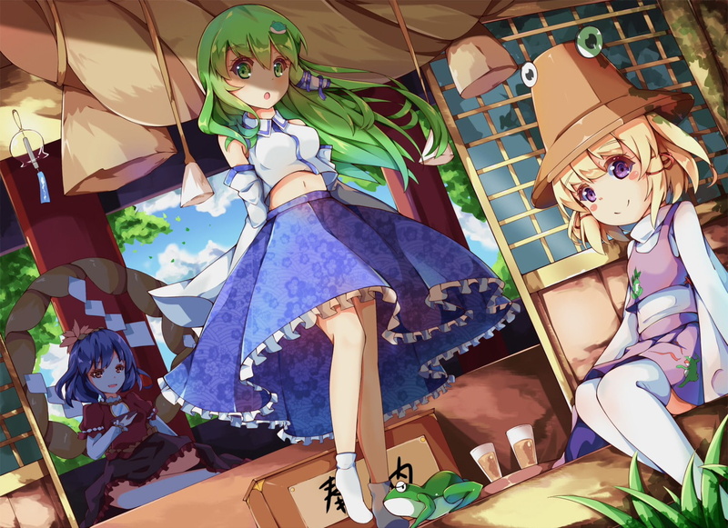 Yasaka Kanako, 720P, Kochiya Sanae, anime, Touhou