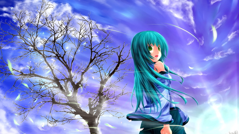 young women, beautiful woman, nature, lifestyles, cloud - sky, young adult, looking at viewer, standing, beauty in nature, Touhou, 1080P, tree, real people