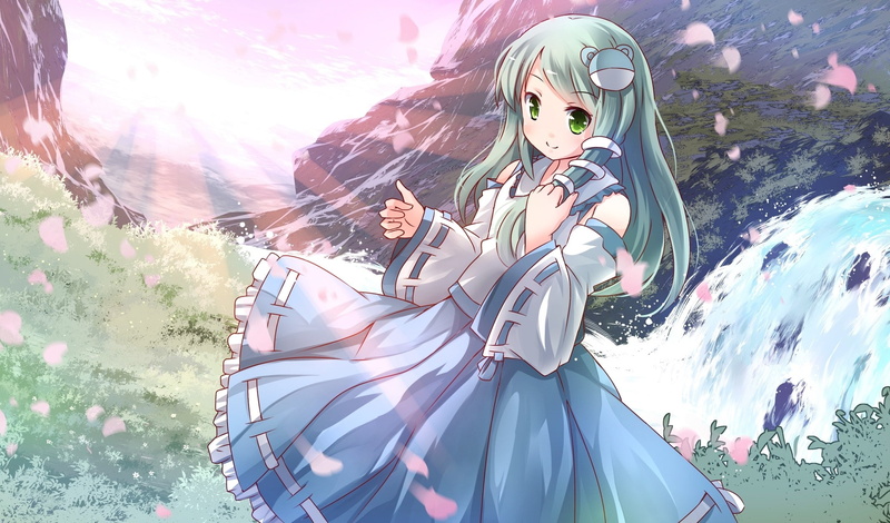 anime, 2136x1254, touhou, 1080P, sanae, kochiya, girls, kochiya sanae, anime girls