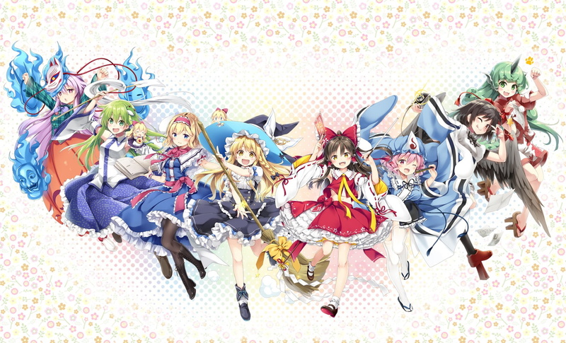 Marisa Kirisame, Reimu Hakurei, Aya Shameimaru, Aunn Komano, Hata no Kokoro, Alice Margatroid, Yuyuko Saigyouji, Touhou, Anime, Sanae Kochiya, Shanghai (touhou)