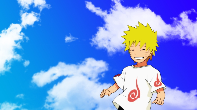 blondes, art, blue, naruto, uzumaki, young, shippuden, skies, boys, anime, children, Clouds, hd, 1080P