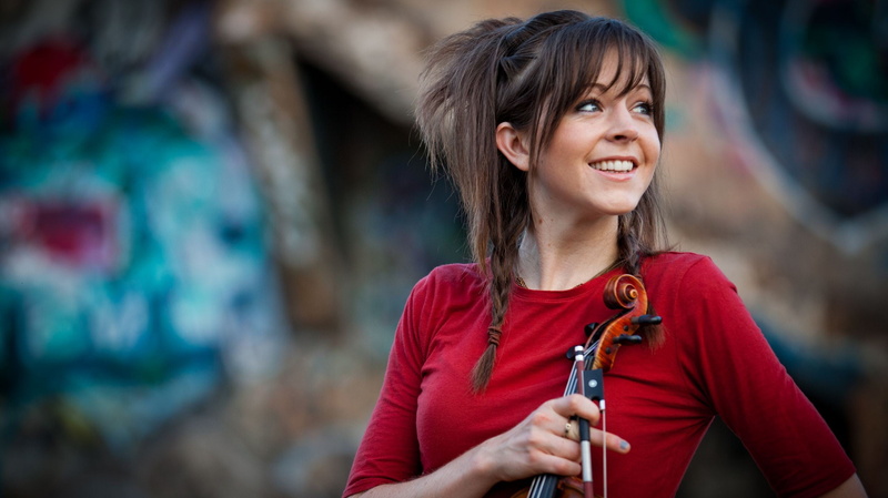 day, brown hair, smiling, hair, adult, happiness, long hair, focus on foreground, beautiful woman, outdoors, portrait, Lindsey Stirling, women, emotion