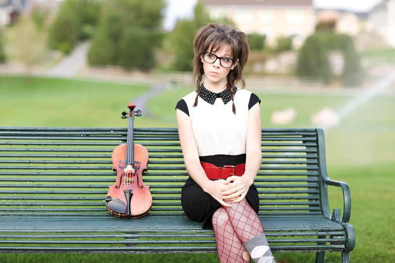 full length, front view, sunglasses, young adult, casual clothing, glasses, real people, Lindsey Stirling, lifestyles, outdoors, women with glasses, women