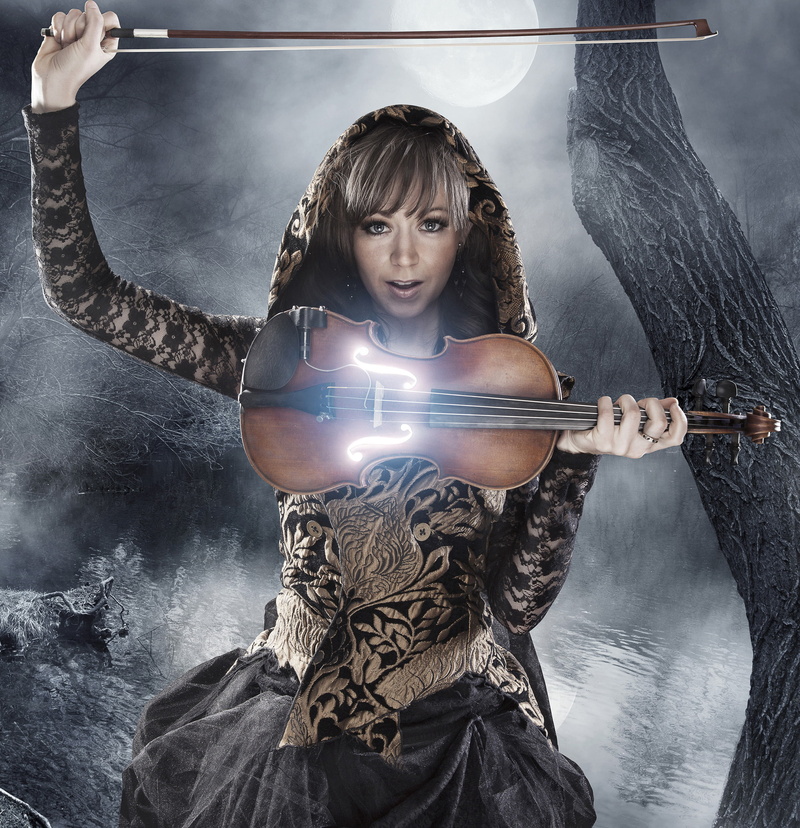 look, Lindsey Stirling, 2K, music, Lindsay Stirling, violin, night, the moon