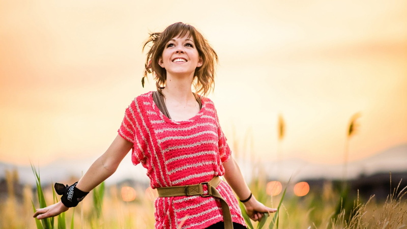 adult, hair, fashion, springtime, celebrity, beautiful woman, sky, young women, Lindsey Stirling, beauty, one person, 1080P, freedom, nature, women, cheerful