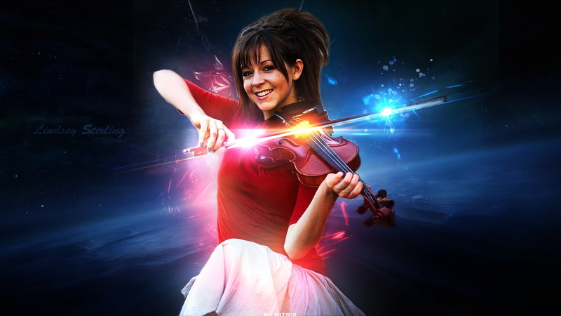 1080P, fan art, beautiful woman, modern, fashion, adult, brunette, arts culture and entertainment, illuminated, one person, emotion, Lindsey Stirling