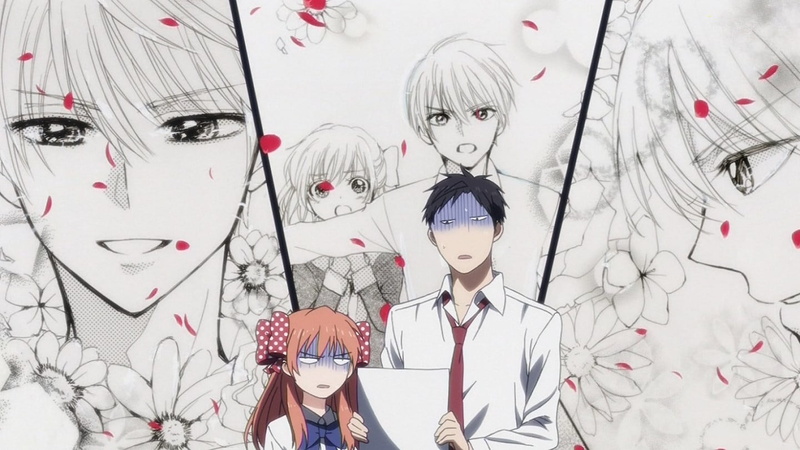 variation, glass - material, hanging, digital composite, headshot, indoors, looking at camera, art and craft, Gekkan Shoujo Nozaki-kun, people, choice