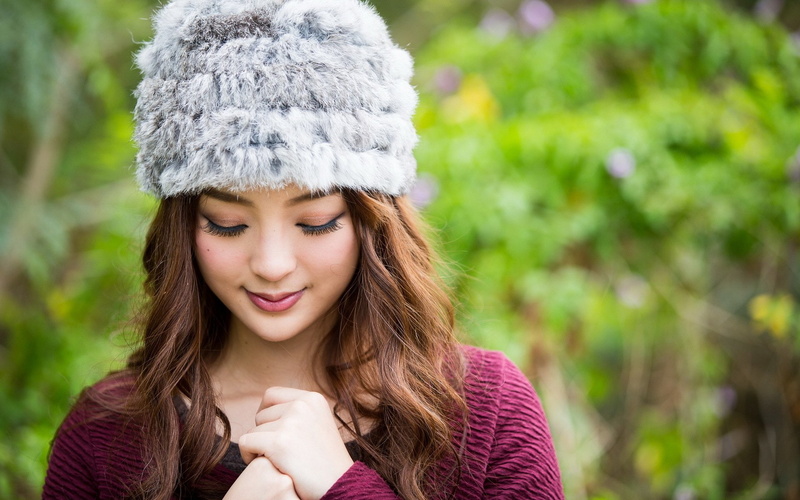 Chinese, Jancy Wong, Bokeh, Wu Kai Sha, Hair, Models, Cap, 1080P, Girl, Asian, Model, Smile