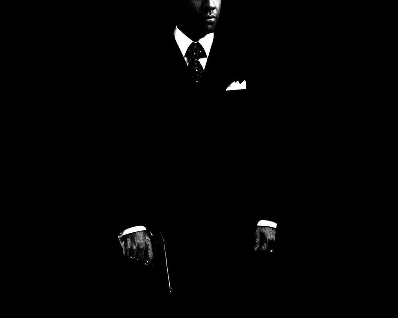 hd, denzel, monochrome, background, black, art, gangster, 720P, Denzel Washington, washington