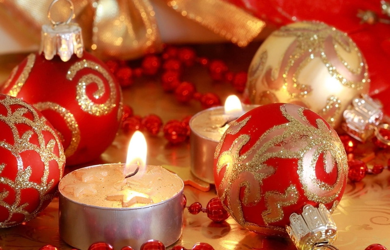 christmas decorations, christmas, year, new, new year, close, close-up, decorations, candles, 1080P