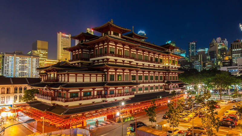 city lights, travel destinations, place of worship, spirituality, buddhist, building, cityscape, nature, asia, belief, singapore, buddhist temple, architecture