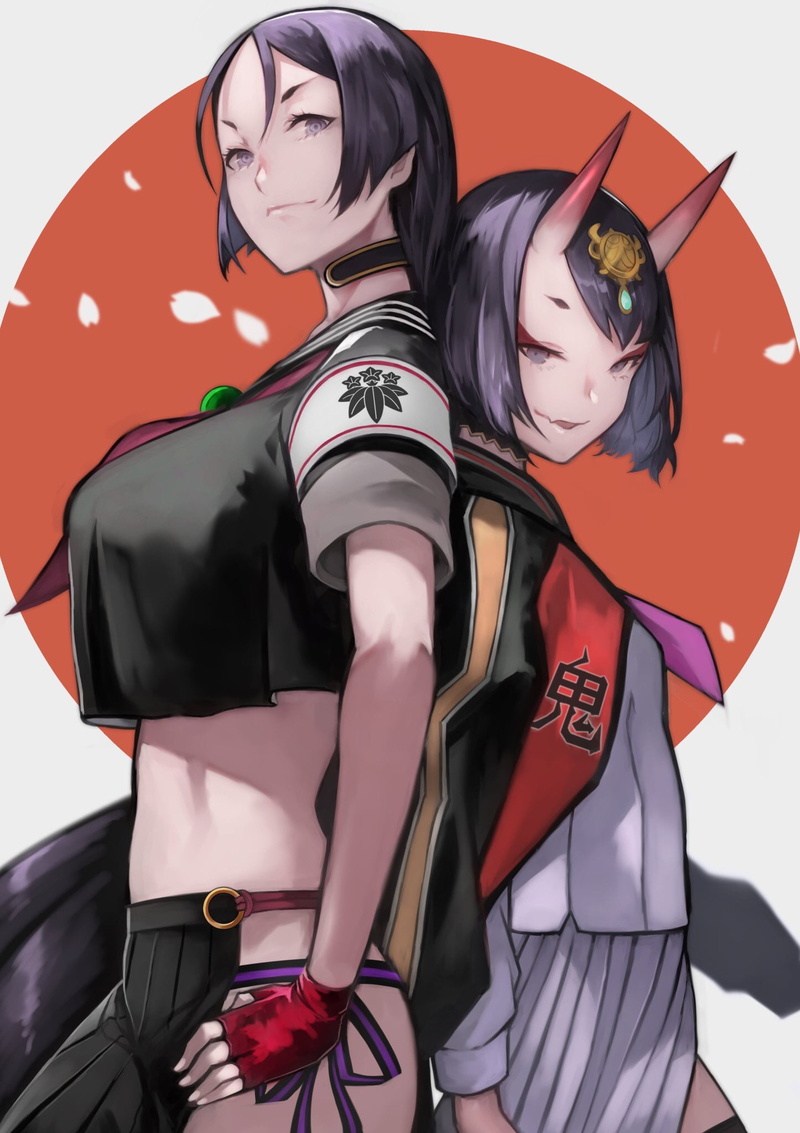 Fate/Grand Order, Shuten Douji (Fate/Grand Order), Minamoto no Yorimitsu (Fate), yoshi55level, anime girls, 1080P, anime