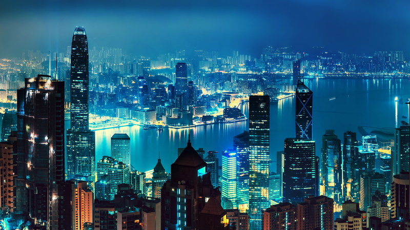 HD, Hong Kong, Nightscape, Cityscape, 1080P, Skyline