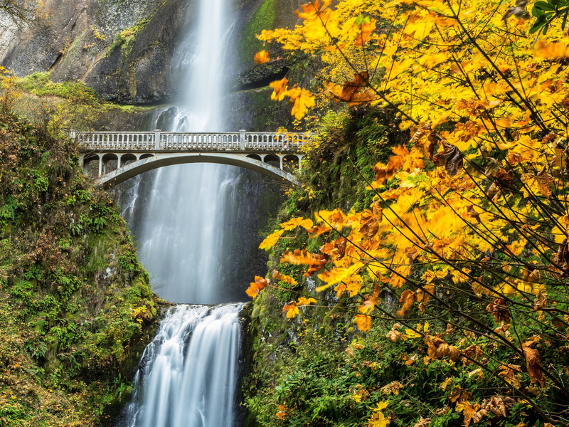 columbia, oregon, autumn, 4K, gorge, river, multnomah, waterfall, falls