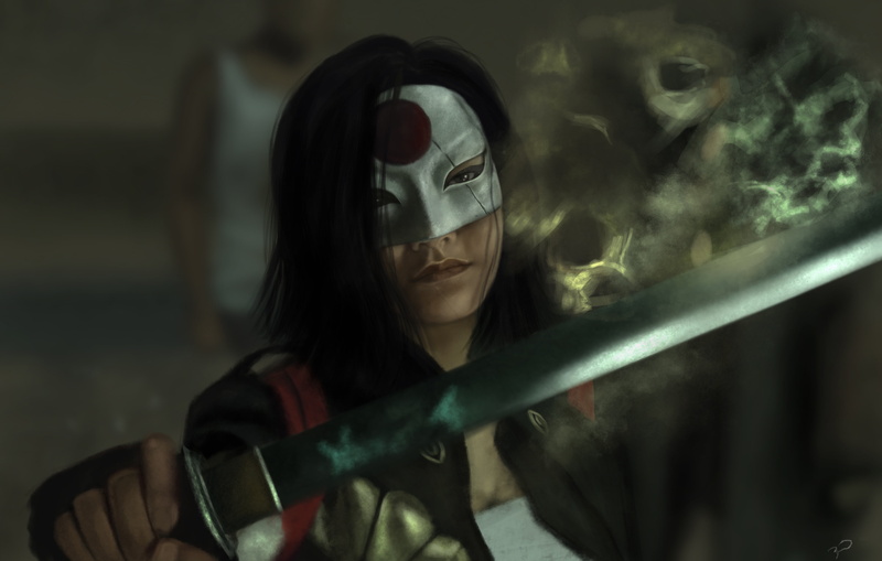 real people, caucasian Ethnicity, futuristic, females, looking, lifestyles, hairstyle, portrait, horror, danger, halloween, headshot, motion, suicide, art