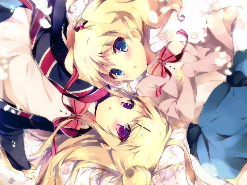 anime girls, Alice Cartelet, Kin-Iro Mosaic, 480P, Kujou Karen