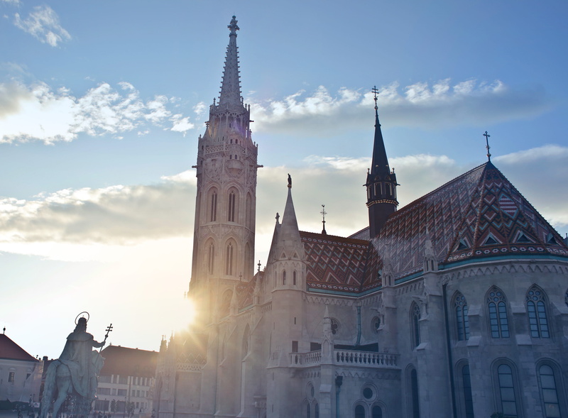 gothic style, budapest skyline, europe, horizontal, monuments, matthias, belief, spire, statue, travel destinations, old, background, landmark, churches