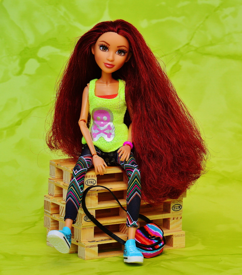 girls toys, full length, redhead, girl, charming, euro pallets, portrait, brown hair, young women, face, front view, figure, red hair, young adult, children toys