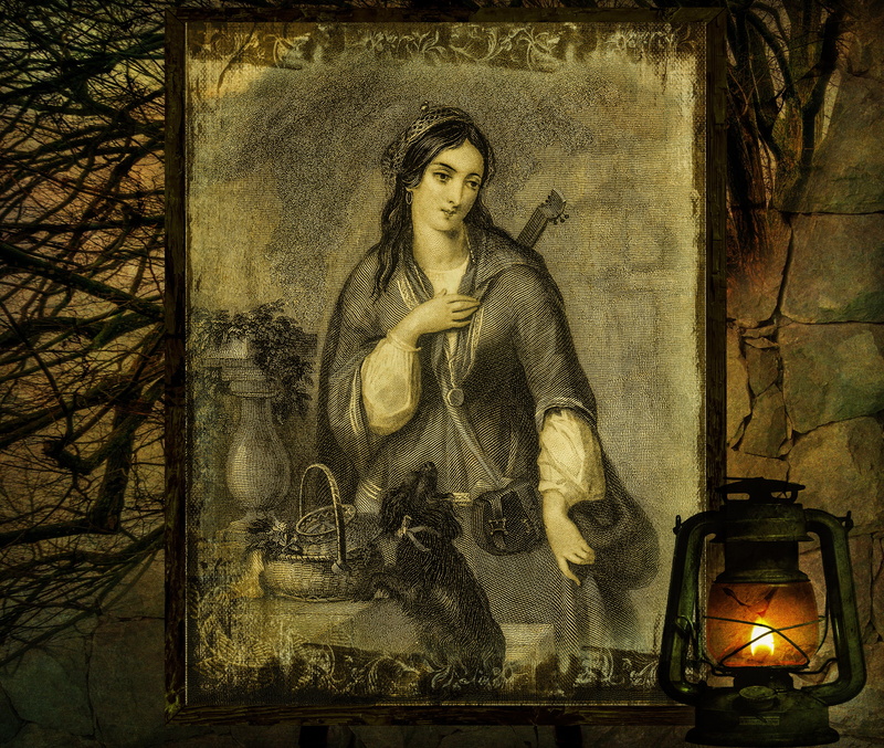 the past, beautiful woman, art and craft, portrait, front view, graphics, statue, female likeness, vintage, religion, antique, retro, contemplation, belief
