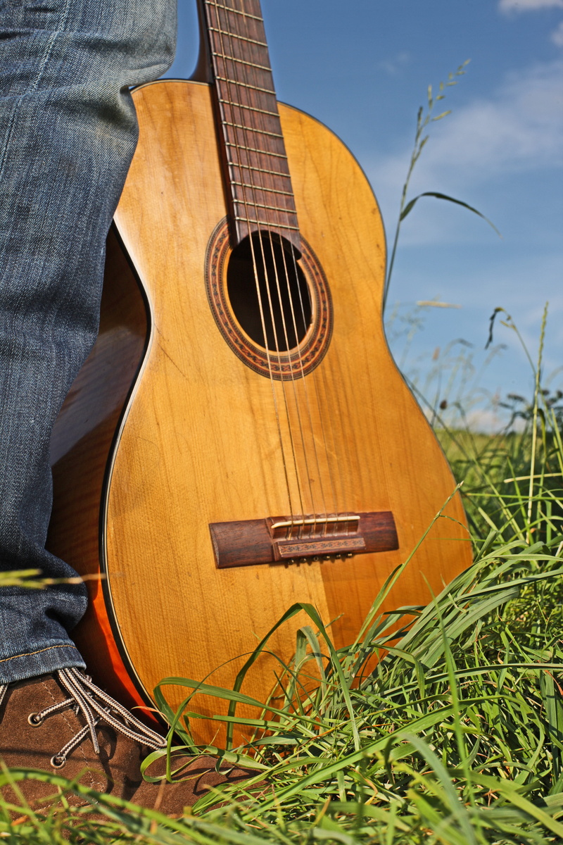play, one Person, play guitar, musical Instrument, day, field, plant, arts And Entertainment, Classical Guitar, country and Western Music, guitarist, entertainment