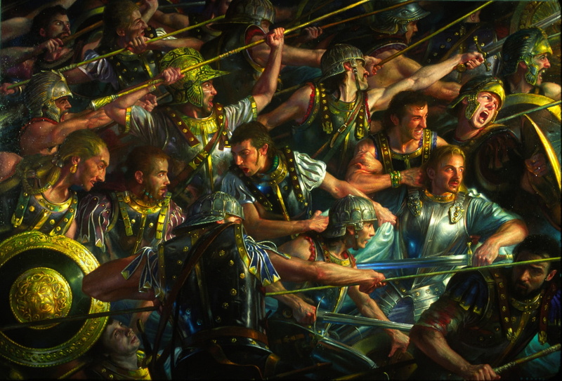 Dark, paintings, armor, people, adult, males, warriors, group of people, art, representation, men, soldiers, night, party, human representation, enjoyment