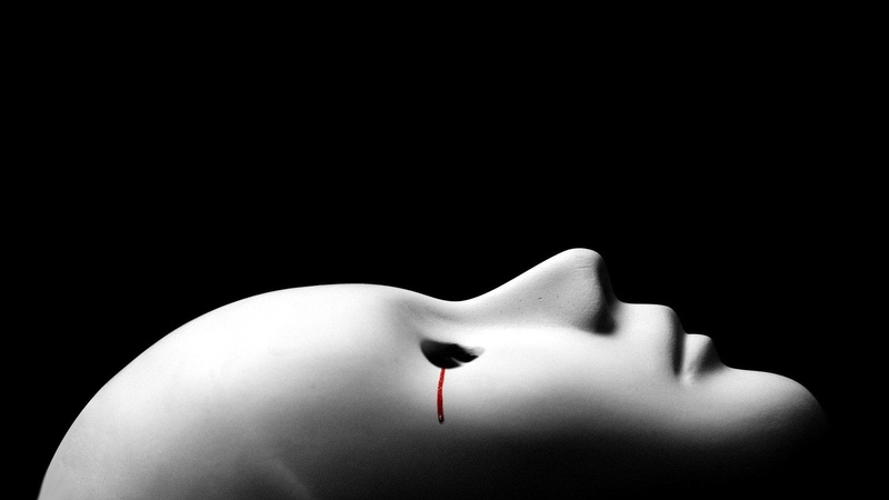 1080P, 1920x1080, mask, face, blood, white, tear