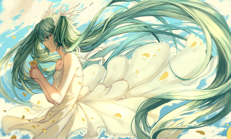 art and craft, beauty in nature, lifestyles, flower petals, wind, indoors, one person, abstract, nature, creativity, hairstyle, twintails, clouds, women
