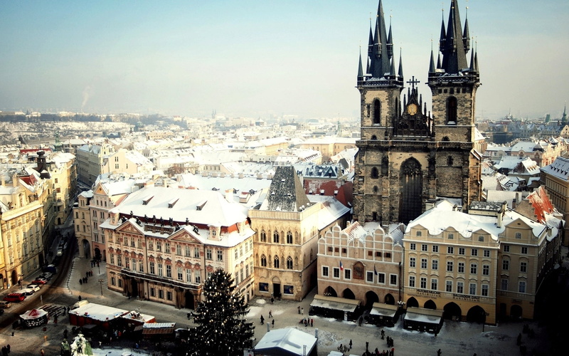 bohemia, cathedral, concrete, 1080P, nature, tower, travel, old, building, car, urban Skyline, top view, high angle view, city, famous Place, building Exterior