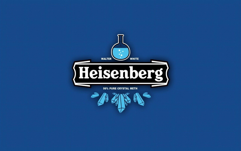 heisenberg, text, public restroom, heineken, advertising, western script, indoors, blue, wall - building feature, sign, no people, architecture