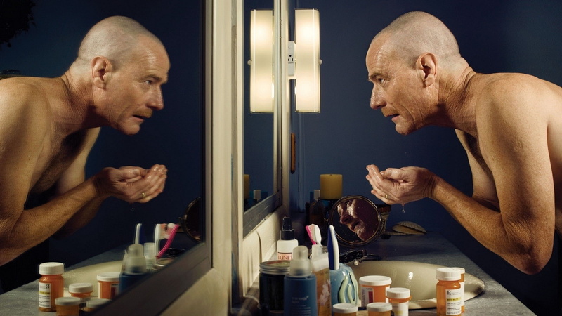 bryan cranston, white, bryan, walter white, bad, reflection, tv, walter, actor, heisenberg, water, mirrors, water drops, men, cranston, drops, breaking bad
