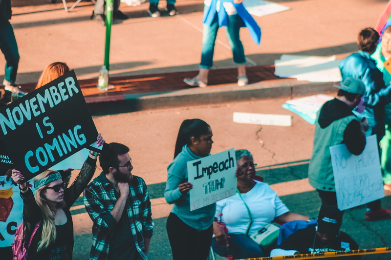 protest, real people, message, 2K, group of people, group, social issues, crowd, sign, holding, action, impeach, spectator, government, protestor, men