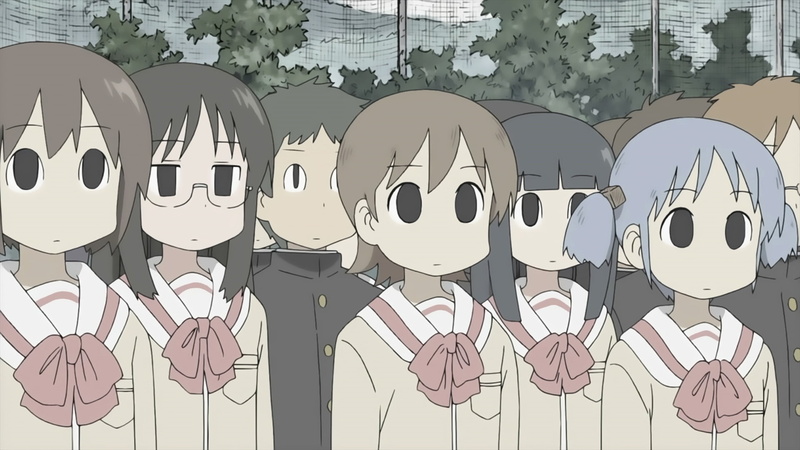 nature, 1080P, anime, day, creativity, white color, architecture, art and craft, outdoors, Yukko, plant, hanging, white, Nichijou, still life, built structure
