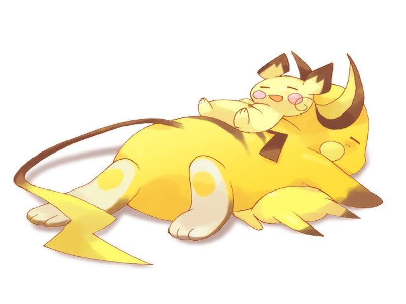 raichu, x, art, anime, pokemon, hd, pichu, 480P, Pikachu