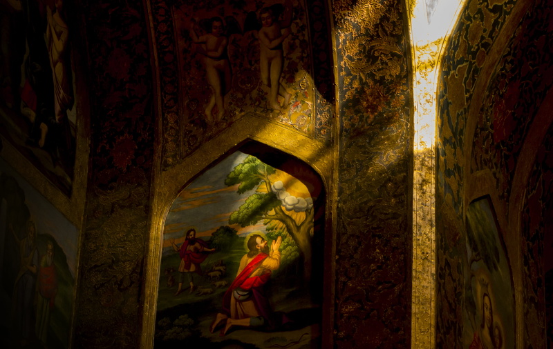 spirituality, vank cathedral, iran, human representation, belief, architecture, religion, built structure, sculpture, place of worship, shine, wall - building feature