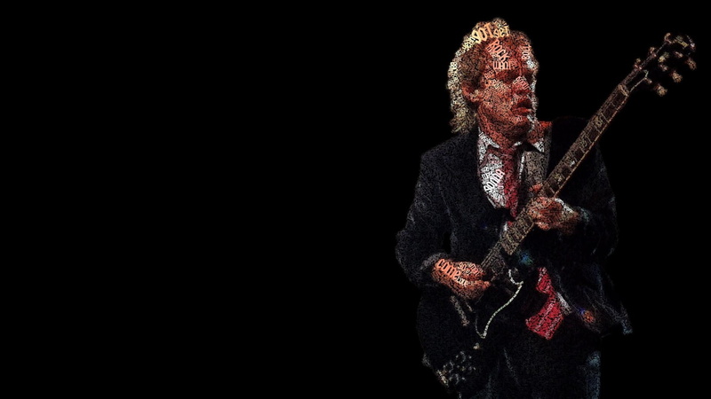 1080P, black, acdc, typography, music, hd, guitar