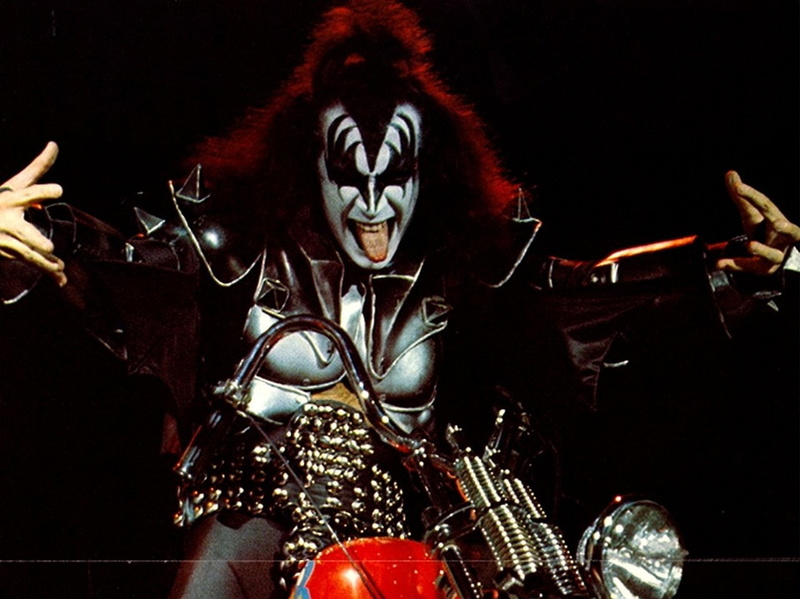 skeleton, spooky, motorcycle, 720P, indoors, illuminated, fear, horror, human body part, portrait, black background, men, celebration, KISS, Band (Music)
