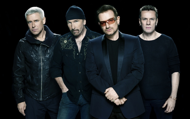 u, 2K, band, black, background