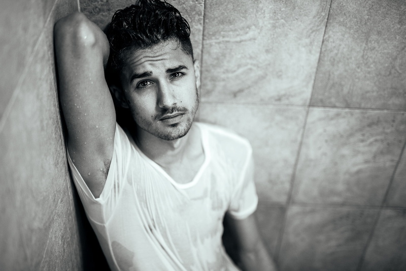 look, guy, male, shower, Matt Duran, black and white, 1080P