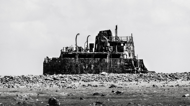nature, summer, environmental issues, 4K, deterioration, abandoned, air pollution, black and white, sky, environment, run-down, ocean, holiday, Caribbean